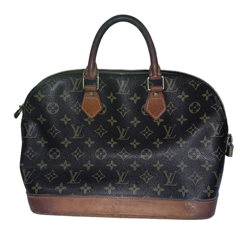 Louis Vuitton leather monogram bag with padlock